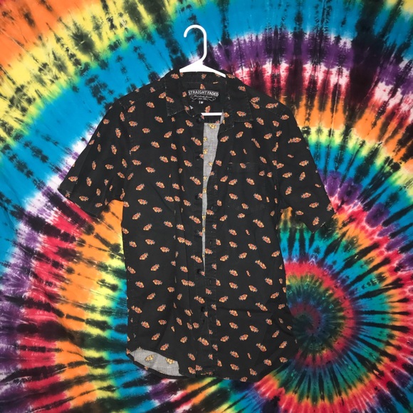 STRAIGHT FADED Other - Goldfish Black Short Sleeve Button Down Shirt